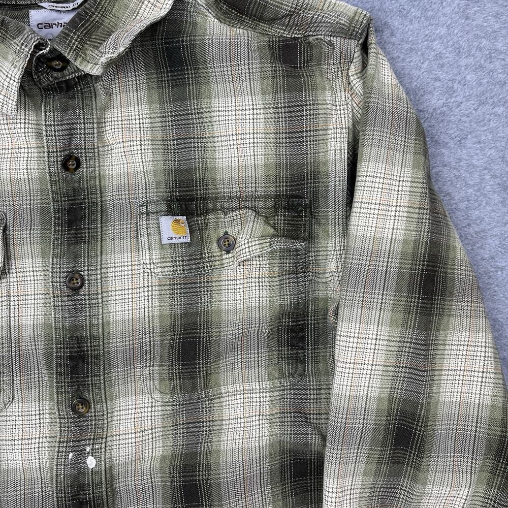 Carhartt plaid flannel work shirt original fit size small - Picture 2 of 12